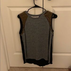 Grey tank top with sequin detailing